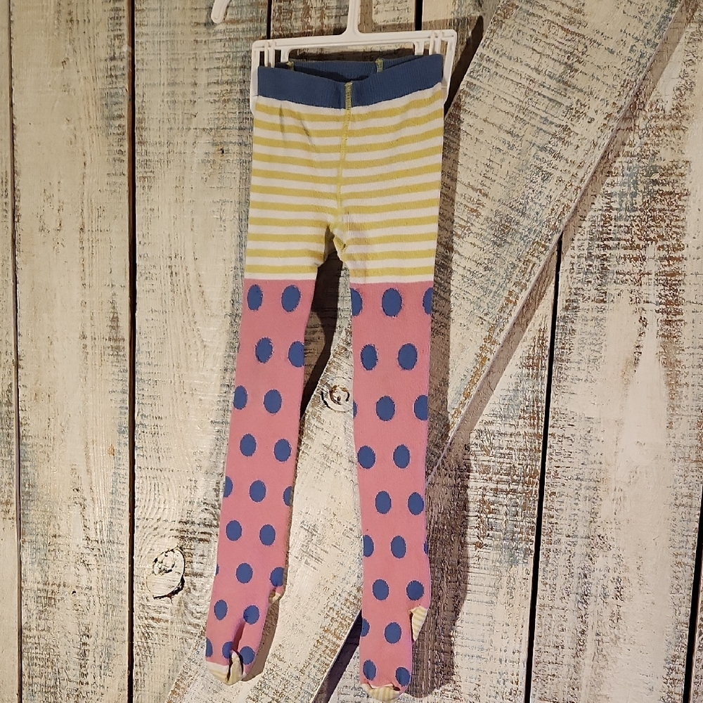 Matilda Jane Yellow Striped and Pink Polka Dot Leggings